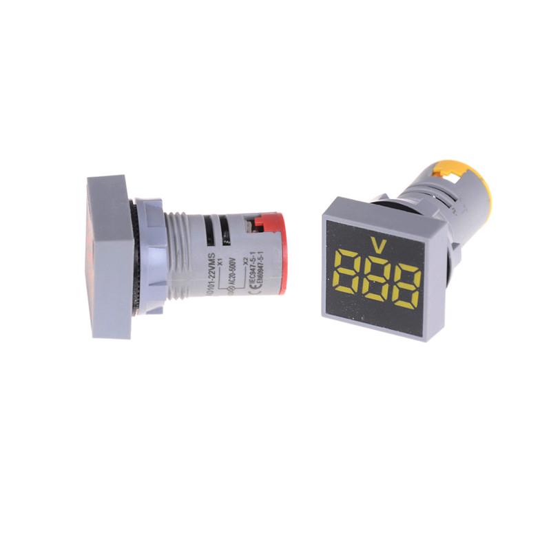 22Mm Ac12-500V Voltmeter Square Panel Led Digital Voltage Meter Indicator Light