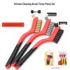3pc Double-Headed Cleaning Brush Set: Stainless Steel & Copper Wire for Rust Removal, Antique Cleaning, and Crevice Detailing.