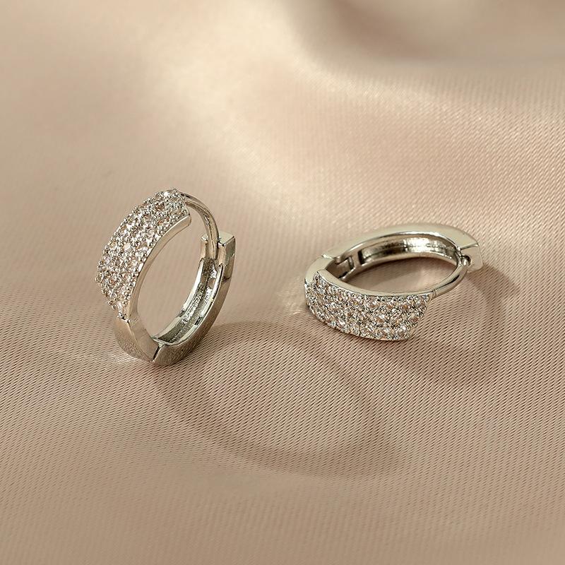 Роскошные серьги-кольца со стразами и кристаллами для женщин, роскошные романтические круглые серьги, минималистичные вечерние украшения с цирконием, аксессуары для ушей