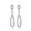 CAOSHI Beautiful Women's Long Dangle Earrings Elegant Light Blue Cubic Zirconia Wedding Romantic Jewelry Dance Party Accessories