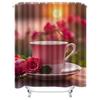 Romantic Tea & Roses Art Shower Curtain - Modern Waterproof Design for Stylish, Unique & Cozy Bathroom Decor Experience