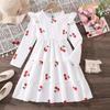 Милое платье с принтом вишни для детей, Сладкое платье с длинным рукавом для девочек на весну и лето