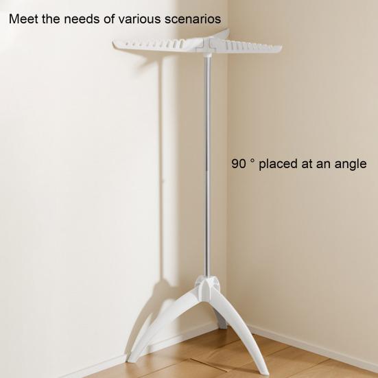 Folding Clothes Rack with 3 Hanging Rods High Stability Strong Load-bearing Simple Installation Collapsible Pants Coats Hanger