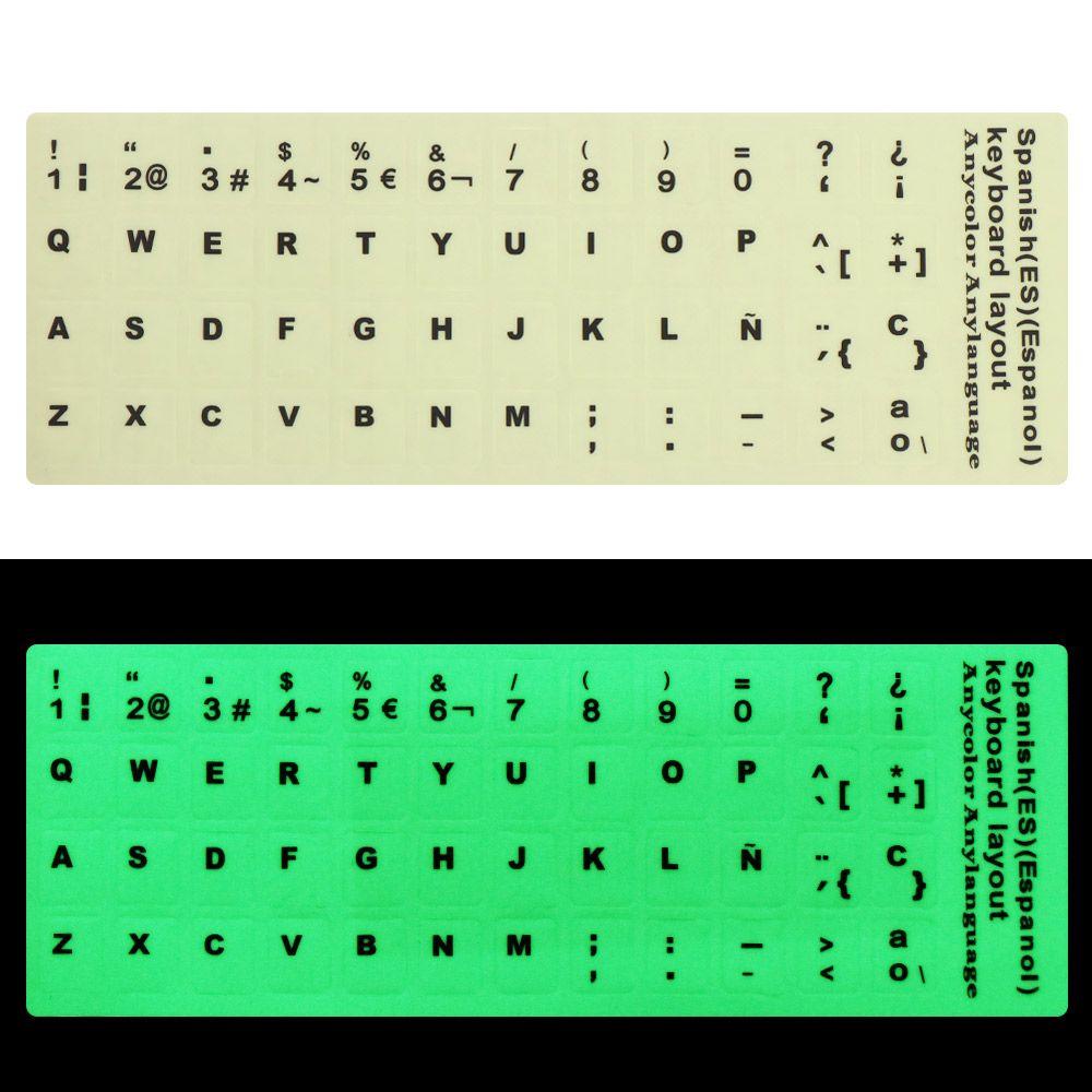 Russian Letter English Deutsch Luminous Alphabet Layout Protective Film Keyboard Stickers