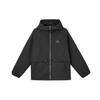 Casual Series Loose Water-Resistant Soft Woven Hooded Jacket Women Jackets Black Metallic-Silver JZ1587