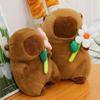 Brown Capybara Plush Doll Fluffy Capybara Stuffed Doll Lovely Flower Capybara Plush Toy  Birthday