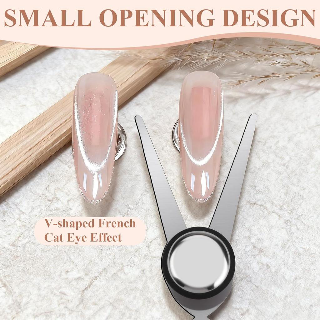 3D Double Headed Nails French Shape Strong Cat Eye Magnet Nail Art Gel Polish Magnetic Effect Manicure Accessories Tools Set