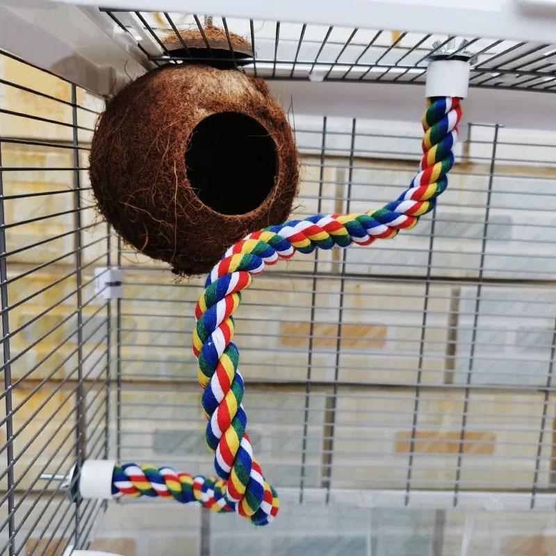 Pet Bird Standing Toys for Parrots Cockatiel Agapornis Parakeet Perch Bird Cages Accessories Bendable Swing Rope Perching Sticks