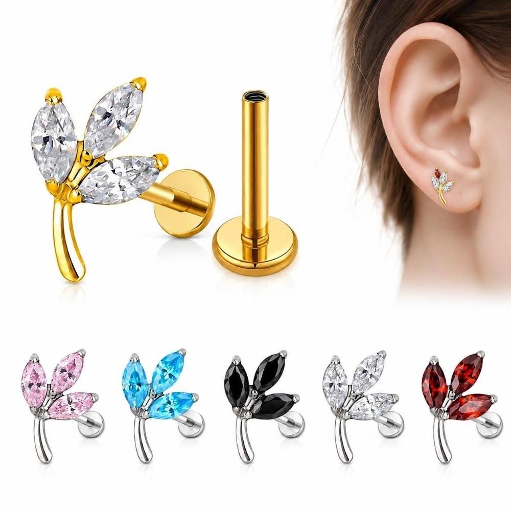 Lightweight Labret Stud Internally Threaded Lip Stud Piercing Jewelry  Cartilage Helix Tragus Lip