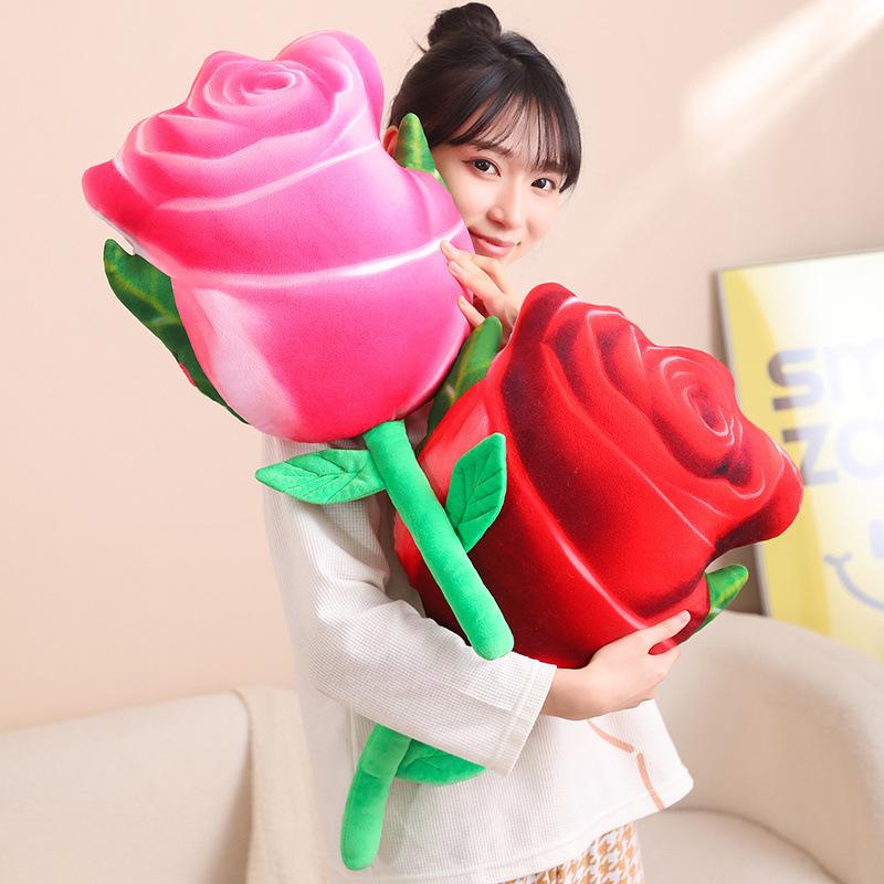 Creative Rose Throw Pillow Blanket Plush Toy Home Sofa Pillow Cushion Girls Office Nap Air Conditioner Blanket
