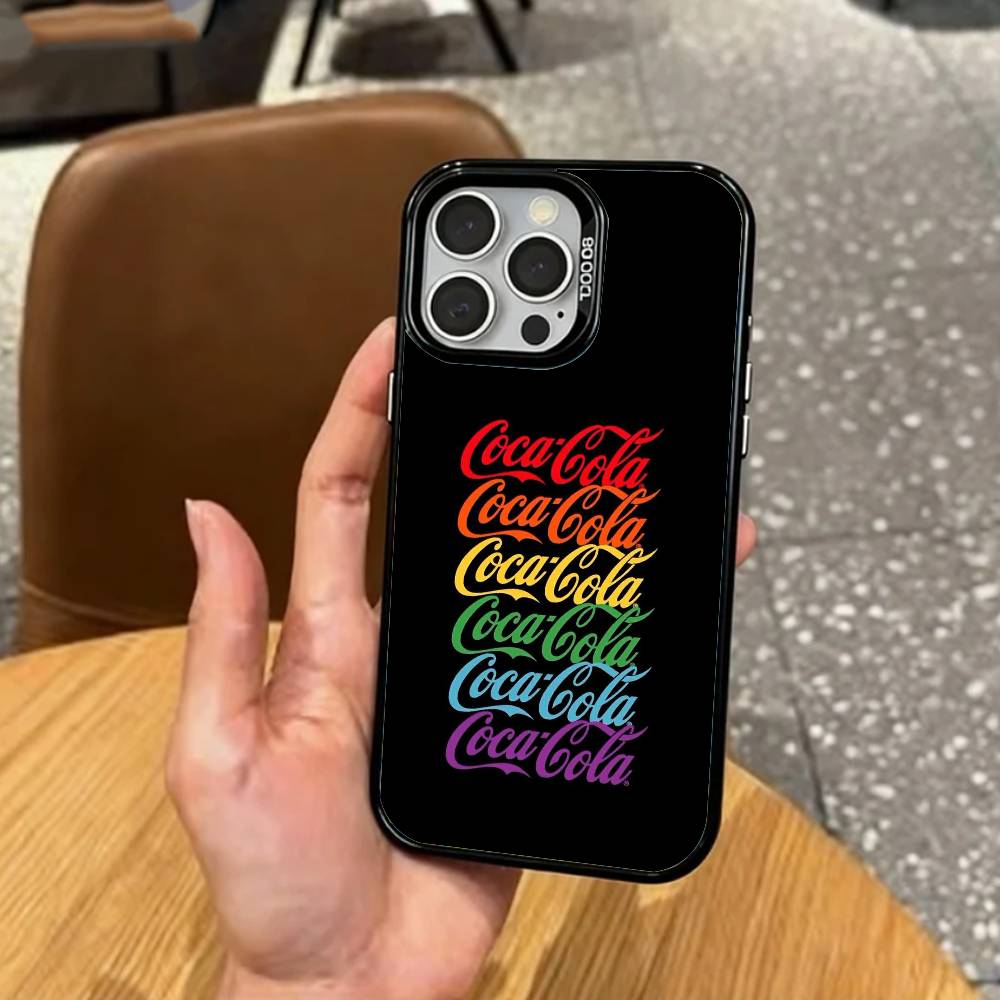 Чехол для телефона Hot C-Coca D-Drinks C-Cola для iPhone 17, 16, 15, 14, 13, 12, 11 Plus, Pro Max, цветной, с серебряным покрытием внутри