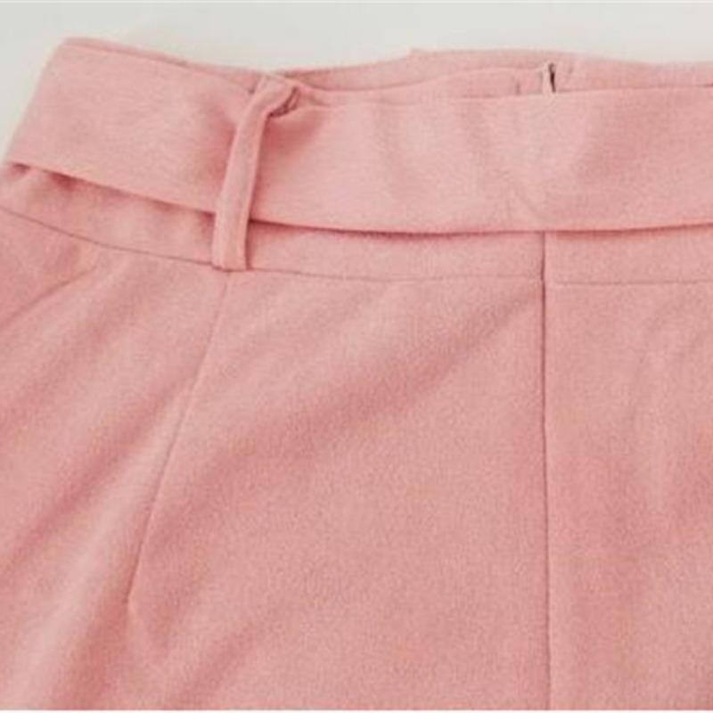 Модная женская мини-юбка в стиле OL с высокой талией и поясом, однотонная мини-юбка с крестом Saias