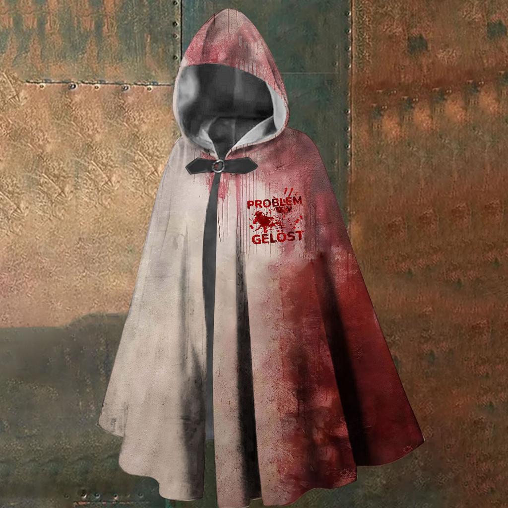 Хэллоуин Кровавое Пятно Принт - Унисекс Длинный Капюшон Плащ