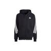 Three-Stripe Logo Zip-Up Hoodie Men Tops Black IC6712