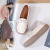 Новая весенне-летняя обувь из натуральной кожи, модная обувь на плоской подошве в корейском стиле, подошва из говяжьей жилы, противоскользящая, удобная, с мелким вырезом