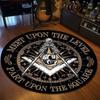 Retro Freemason Pattern Rug Round Flannel Sect Carpet Interior Home Decoration Floor Mat