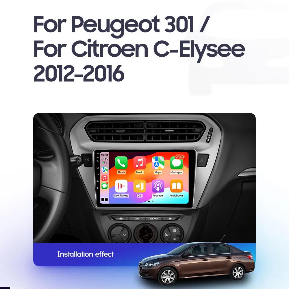 Android 14 для Peugeot 301 Citroen Elysee 2013 - 2018 Carplay Car Radio Авторадио Мультимедийный проигрыватель Стерео Беспроводной Android Auto