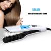 Portable Steam Hair Straightener Brush Heating Hot Hair Combs Dual Voltage Titanium Curling Iron Steam Flat Iron