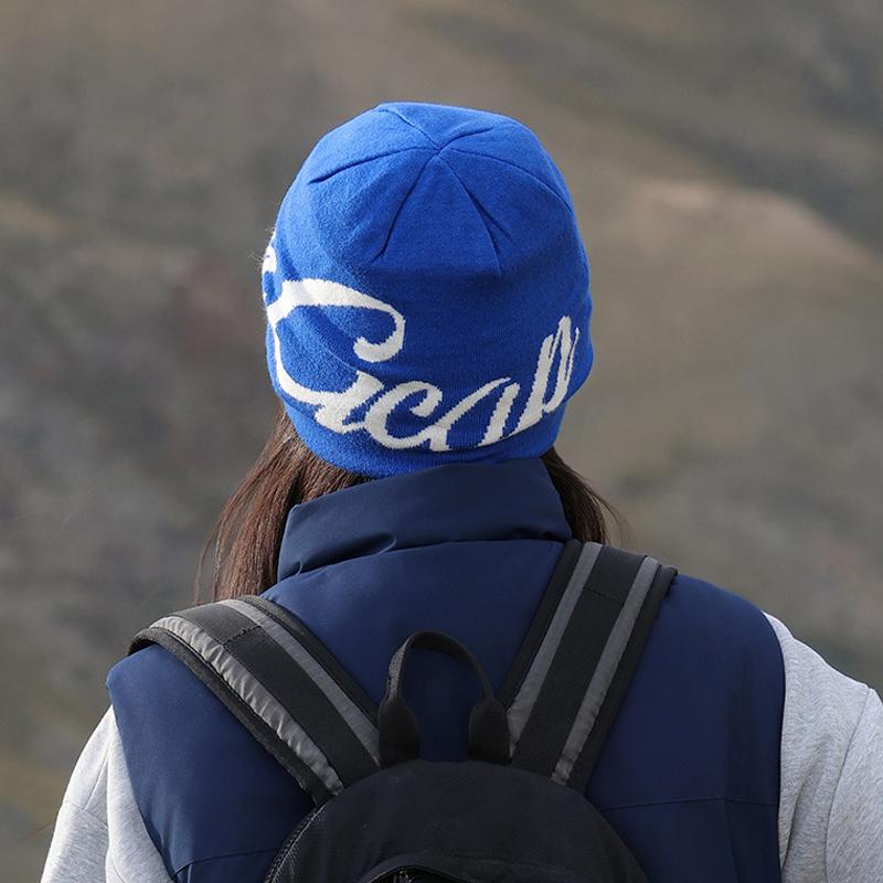 Осенне-зимняя шапка женская вязаная с надписью шерстяная теплая шапка с защитой ушей