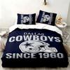 Набор из 3 предметов Dallas Cowboys Идеально подходит для спальни Удобный комплект постельного белья включает пододеяльник и две наволочки Идеальный подарок на день рождения или Рождество