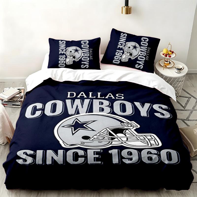 Набор из 3 предметов Dallas Cowboys Идеально подходит для спальни Удобный комплект постельного белья включает пододеяльник и две наволочки Идеальный подарок на день рождения или Рождество