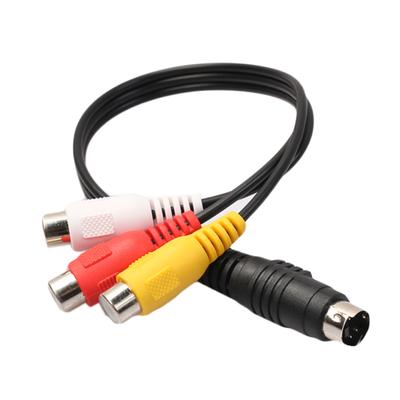 4-контактный S-Video на 3 RCA кабель аудио-видео адаптер 28 см/11 дюймов аудио-видео композитный удлинительный кабель для компьютера ноутбука