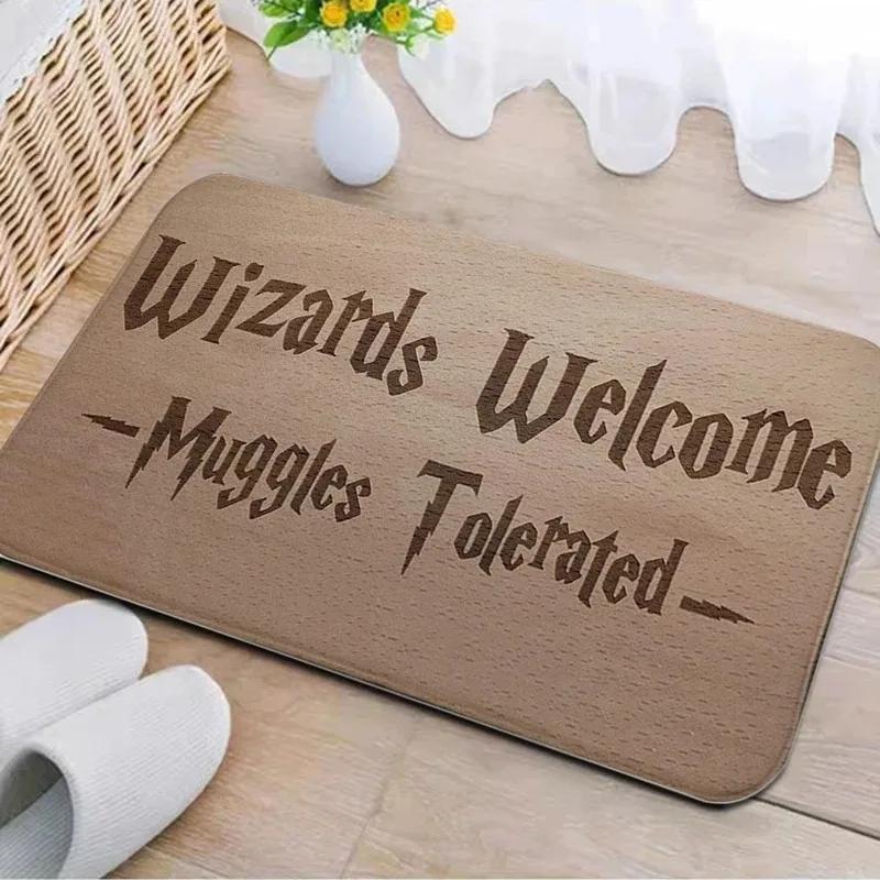 Welcome Muggles Entrance Mat Living Room Floor Decoration Carpet Non-slip Easy To Clean Area Rug Home Office Washable Doormats