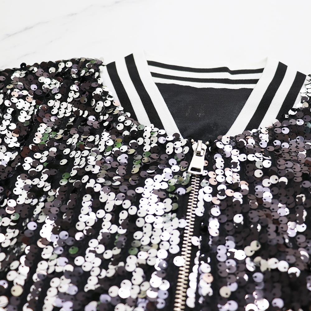 Autumn and Winter Sequins Long Sleeve Women's Jacket