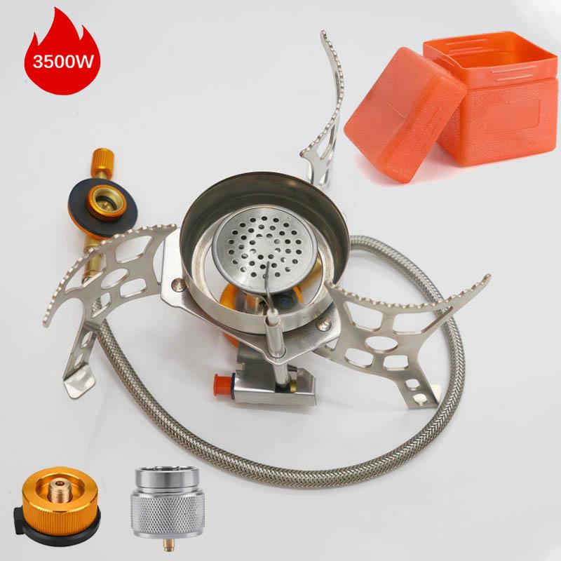 Outdoor Gas Stove Portable Camping WindProof Tourist Burner Strong Fire Heater Tourism Cooker Furnace Supplies Equipment Picnic
