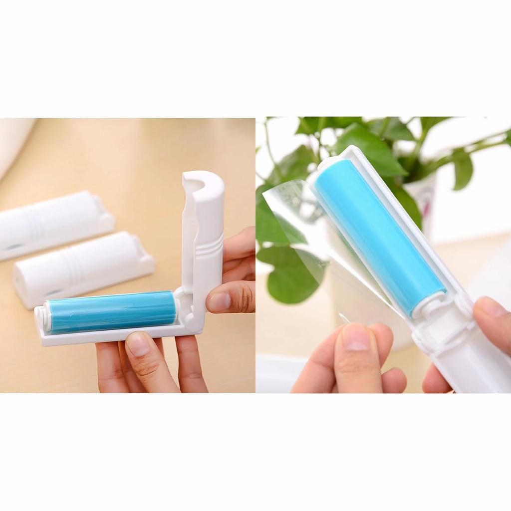 Portable Folding Lint Roller Washable Hair Collector Removal Brush for Clothes Furniture (Random Color)