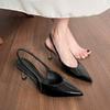 Pointed Toe Shallow Mouth One Strap Stiletto Sandals Spring New Women's Non-slip Baotou High Heels
