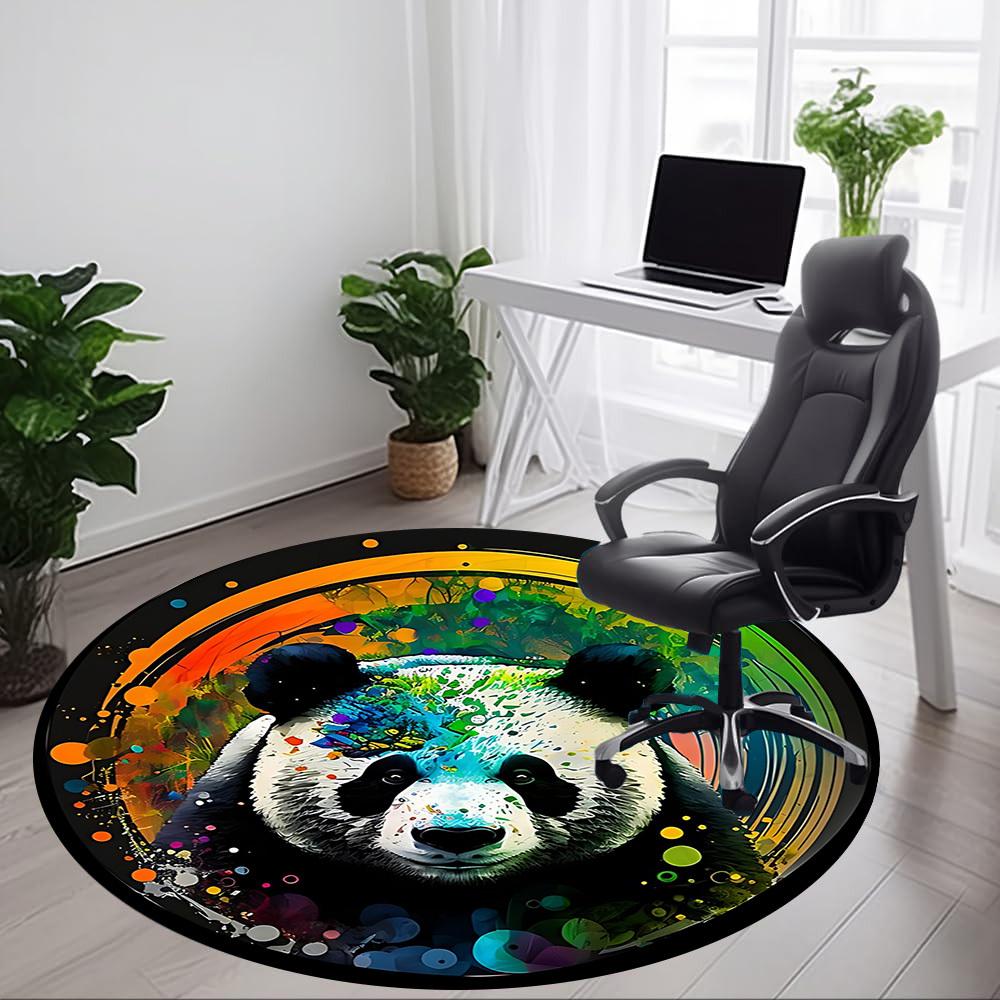 1pc Panda Colors Office Round Area Rug, Under Office Chairs Bedroom Living Room Home Decor, Room Deco, Available in Various Sizes