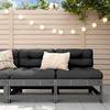 VidaXL Center Sofas with Cushions 2 Pcs Grey Solid Pine Wood, Garden Sofa, Garden Seat, Outdoor Seat, 825578