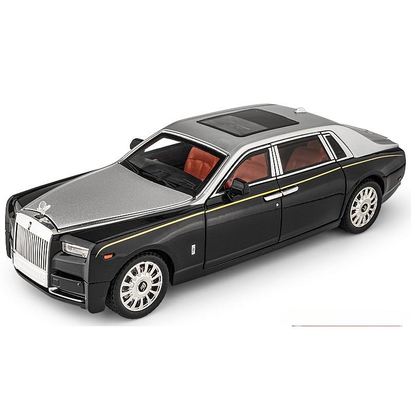 1/18 Rolls-Royce Phantom Model Car, Zinc Alloy Pull Back Toy Diecast Car with Sound and Light, Realistic Modeling Model Toy111