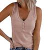 Summer Women's Vest Breasted Knitted Vest Solid Color V-neck Sleeveless Top Female