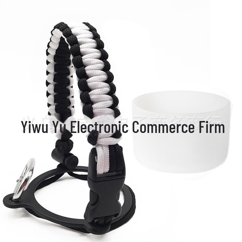 Top Thermos Cups with Silicone Non-Slip Sleeves, Hand-Woven Ropes, and Cup Handles