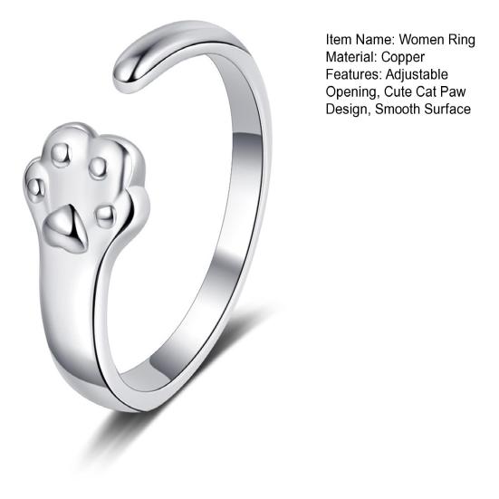 Женское кольцо с регулируемым отверстием, гальваника, гладкая поверхность, универсальное украшение, подарок, женский милый кот
