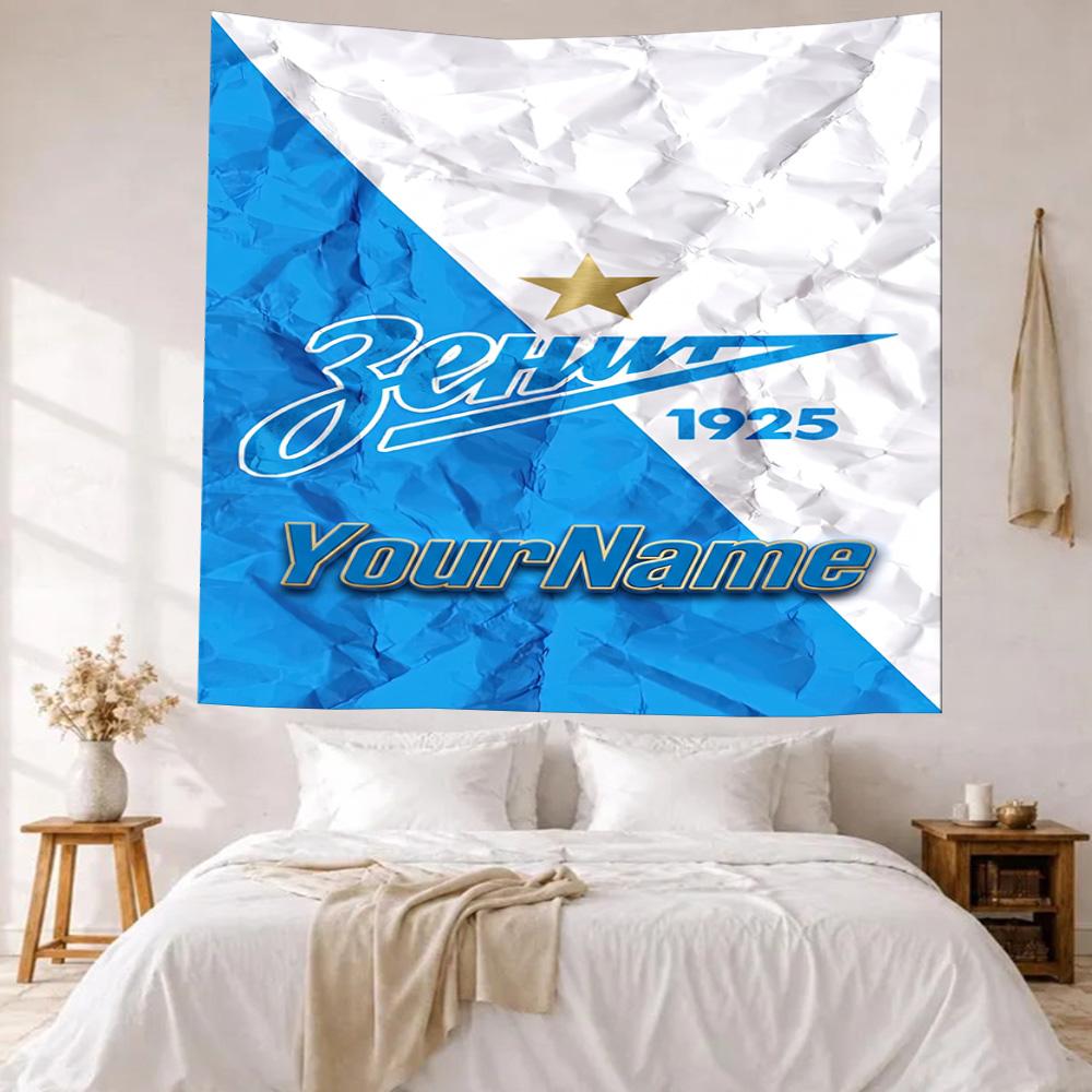 Fc Zenit Saintpetersburg Custom Your Name Wall Decor Tapestry Art For Pet Memorial Birthdaywedding Party Backdrop Family Gift