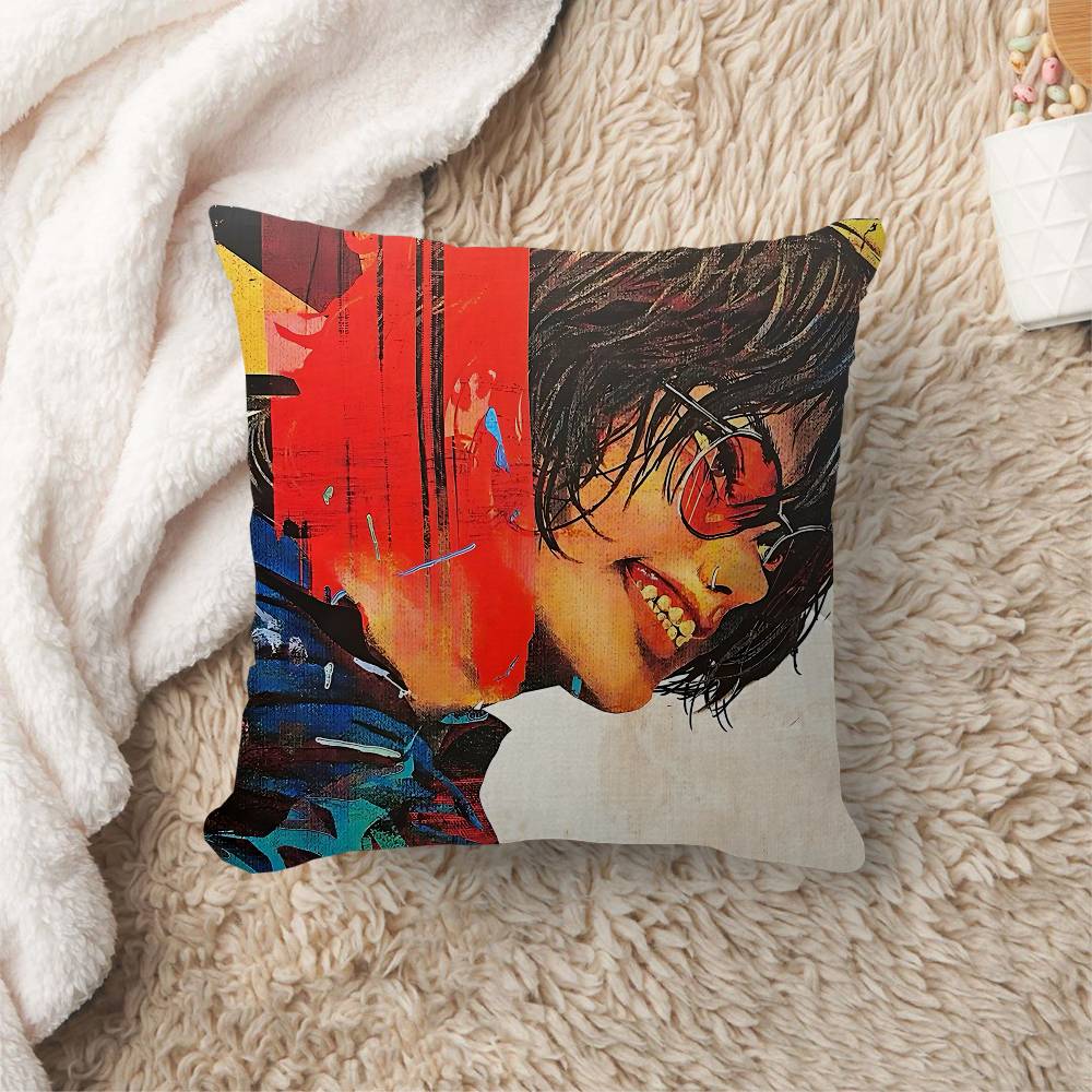 Popular Singer YYonezu KKenshi Pillow Covers Cartoon Sofa Decorative Home Doublesided Printing Short Plush Cute Cushion Cover