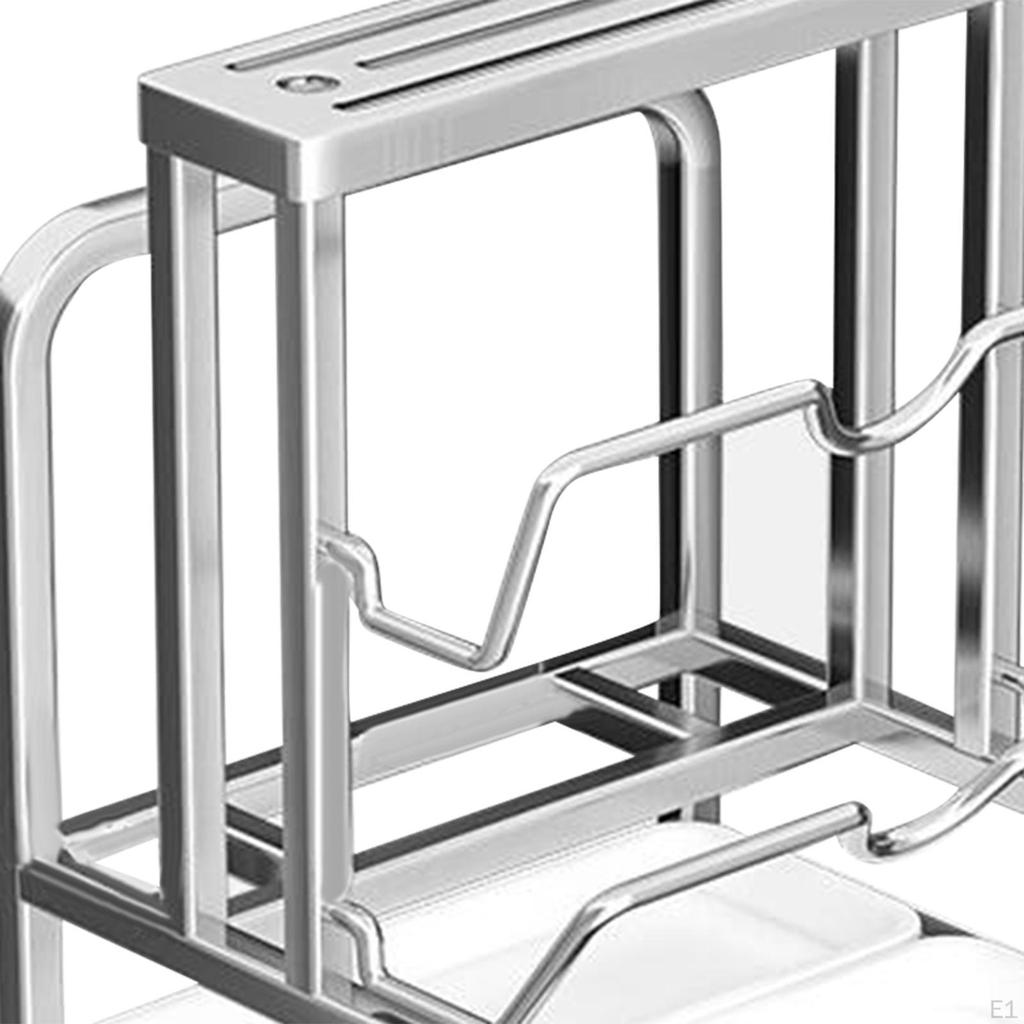 Кухонная стойка 3 в 1 с подставкой для ножей и местом для хранения крышек кастрюль