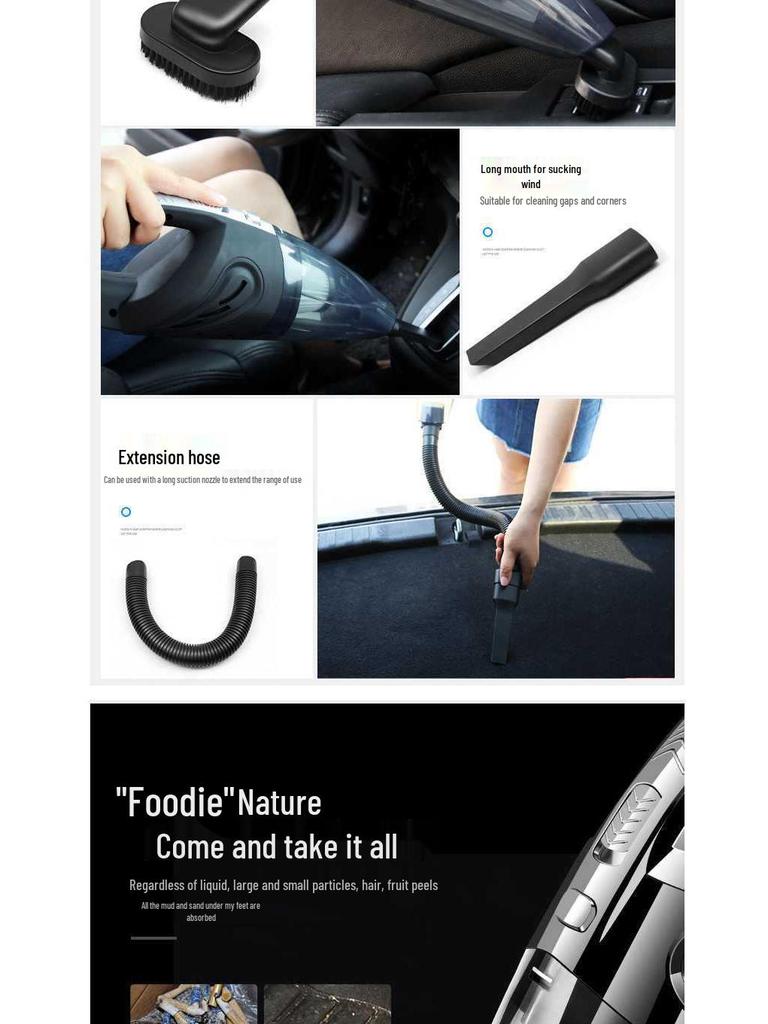 High-Power 120W Wireless Handheld Vacuum Cleaner for Car & Home - Rechargeable, Dry/Wet Large Suction