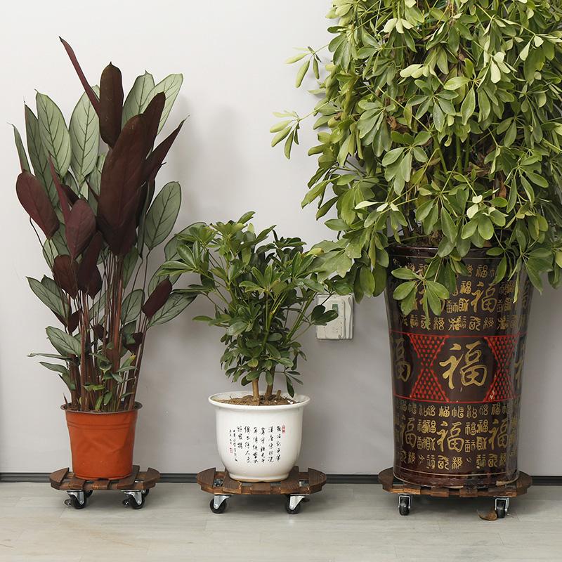 1 шт. Универсальная деревянная с колесами подставка на колесиках для перевозки горшков, тележка для кашпо, основание для цветочного горшка