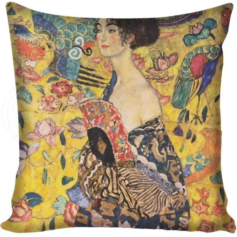 G0309 Hot Sale Gustav Klimt The Kiss Square Pillowcase Custom Zippered Cushion Pillow Cover Case 45x45cm