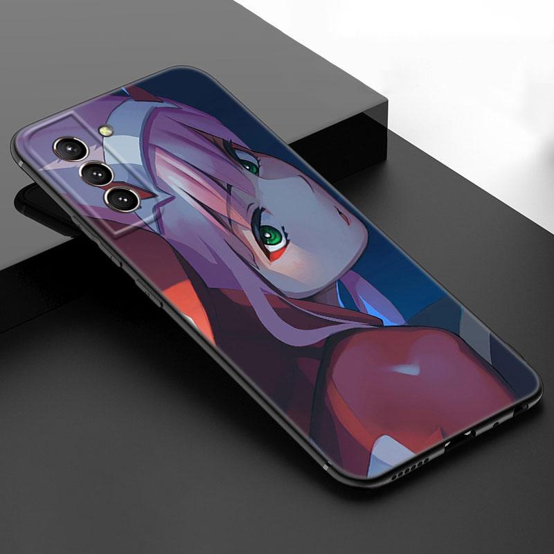 Аниме Зеро Два Милый Черный Силиконовый Чехол для Телефона для Samsung Galaxy S23 S21 S20 FE S24 S22 Ultra S10E S10 S9 S8 Plus
