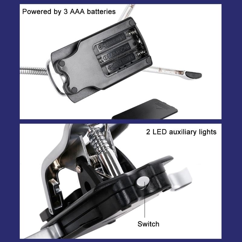 Pro Flexible Hands Free LED Magnifying Glass Desk Lamp Bright LED Illuminated Magnifier with Clamp for Reading