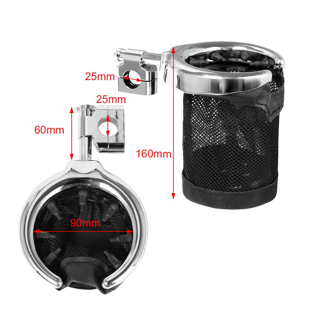 Motorcycle Chrome Handlebar Cup Bottle Drink Holder 25mm/ 22mm For Harley Sportster Fatboy Dyna Softail Touring Road King