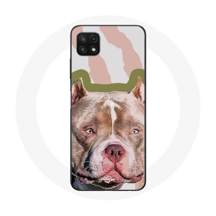 Coque - Samsung - Galaxy A22 5G - Marron - Chien de Pitbull - Souple