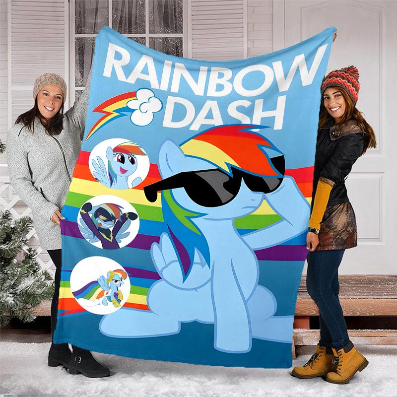 1pc My Little Pony7 Theme Blanket - Digital Print, Polyester, Cozy for All Seasons, Perfect for Outdoor, Camping, and Travel