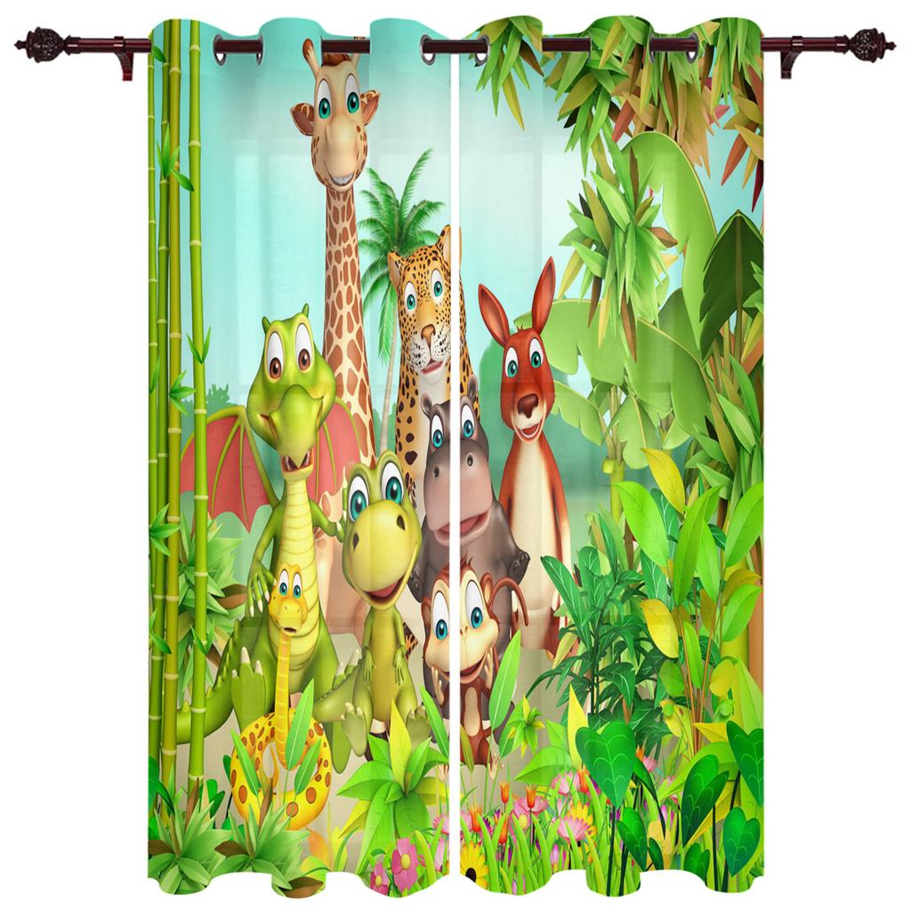 Fun Giraffe Animal Africa Watercolor Window Curtains Curtains for Living Room Decorative Items Living Room