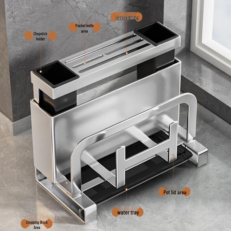 Multi-functional Kitchen Knife & Utensil Organizer with Drain